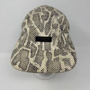 Mishka NYC Snakeskin 5 Panel Camper Hat Beige Black Adjustable Strapback Cap